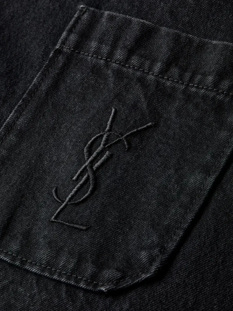 Saint Laurent — Cassandre overshirt in cotton linen garbardine — Photo 3 of 3
