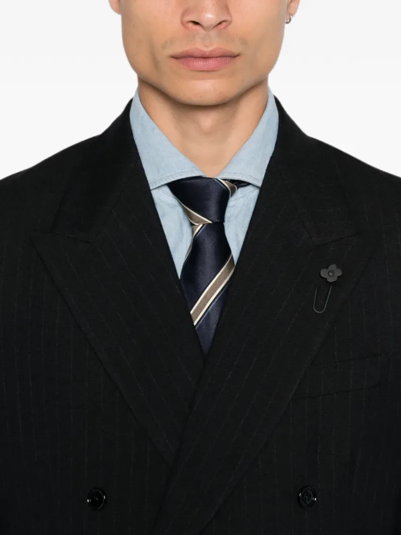 Lardini — Pinstripe double-breasted blazer — Foto 5 di 5