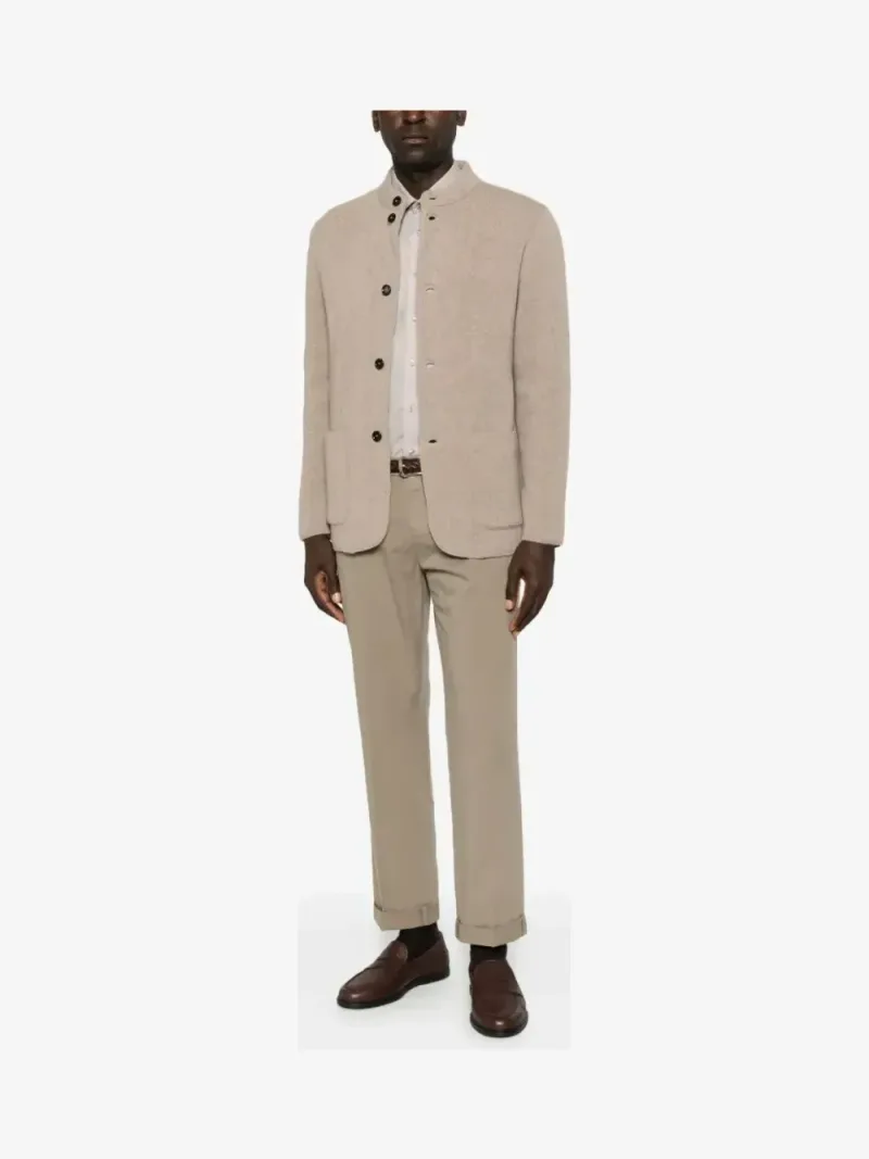 Lardini — Mandarin-collar button-up jacket