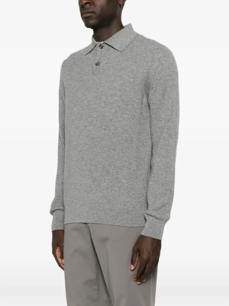 Lardini — Fine-knit long-sleeve polo shirt — Фото 2 из 4
