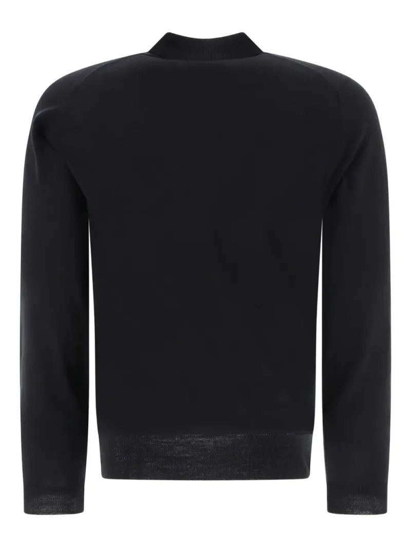 John Smedley — Long-sleeve classic-collar polo shirt — Foto 2 di 4