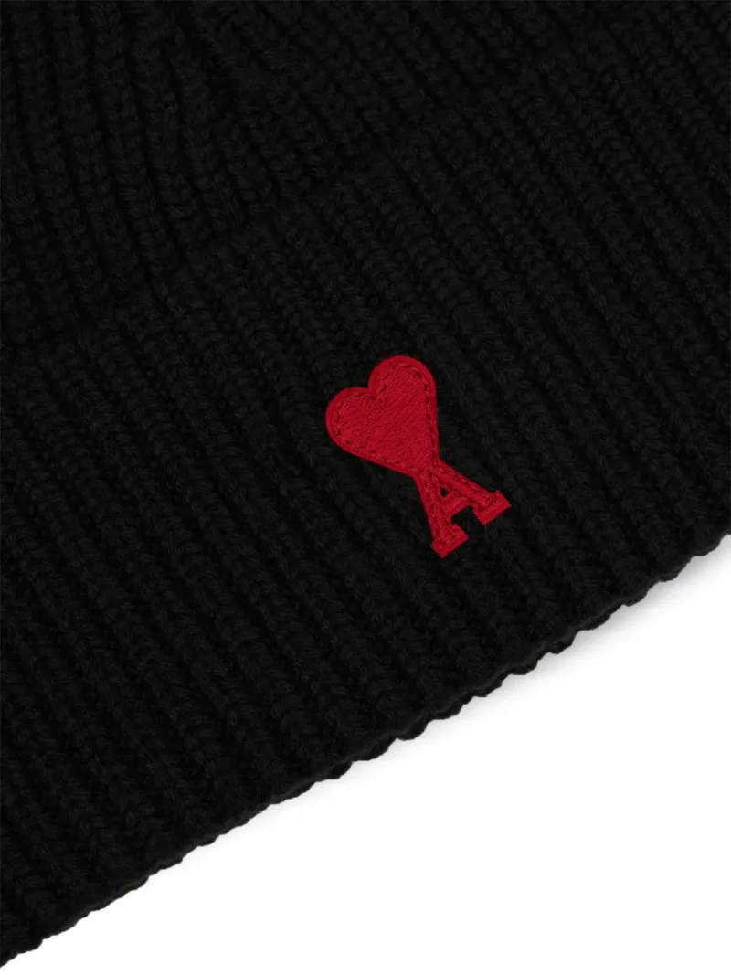 Ami Paris — Grey wool beanie with Ami De Coeur — Photo 3 of 4