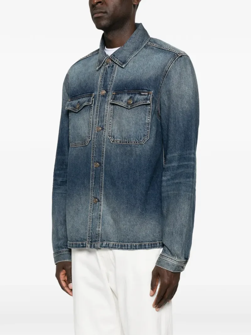 Tom Ford — Veste en jean à effet délavé — Photo 3 sur 5