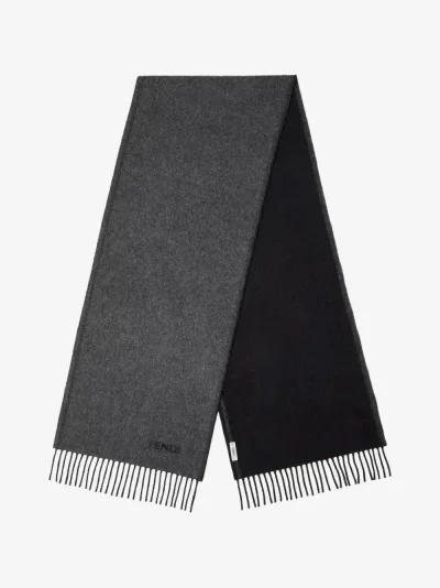 Fendi — Gray and black cashmere scarf