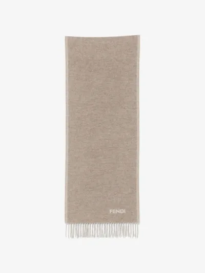 Fendi — Gray and black cashmere scarf