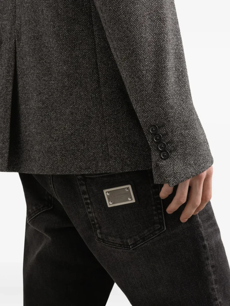 Dolce & Gabbana — Blazer monopetto con motivo a spina di pesce — Foto 4 di 4