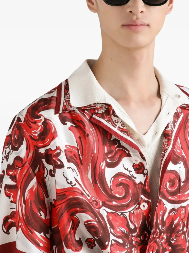 Dolce & Gabbana — Chemise en soie à imprimé Majolica — Photo 4 sur 5