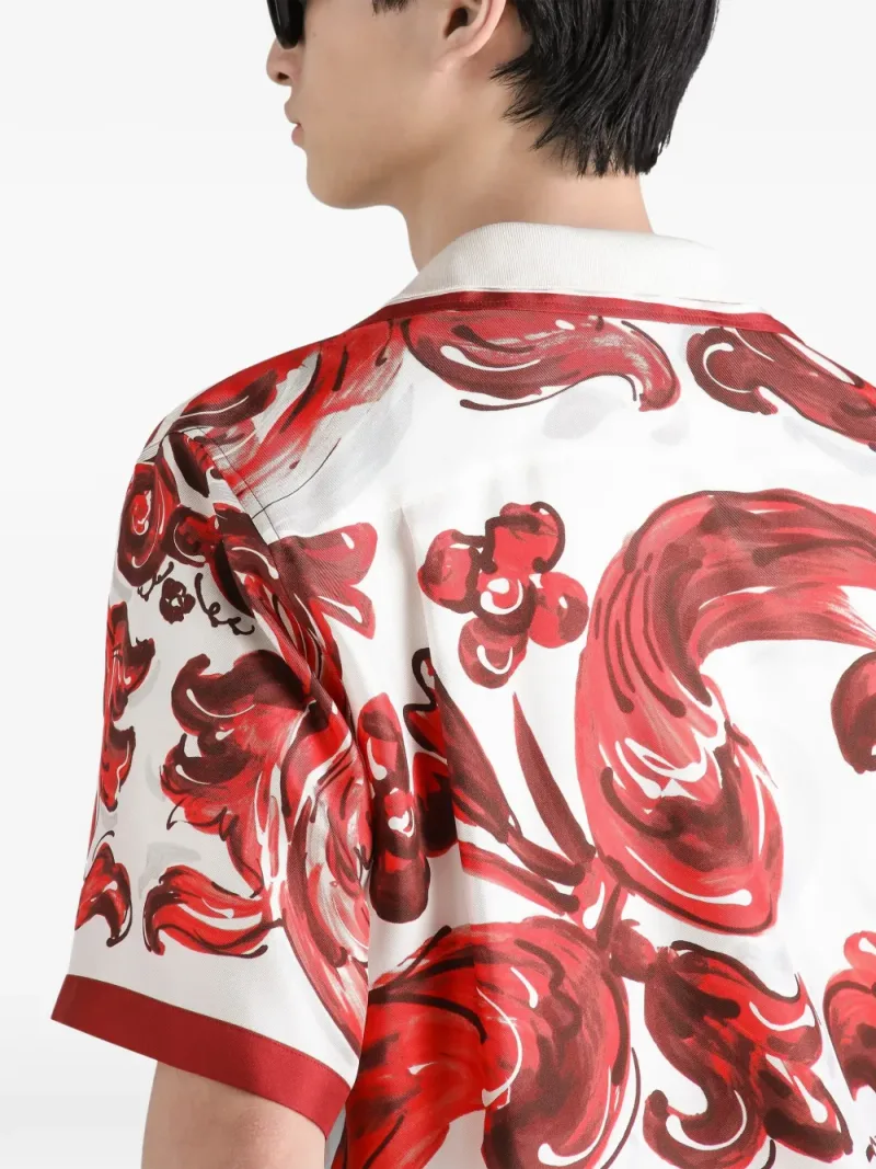 Dolce & Gabbana — Chemise en soie à imprimé Majolica — Photo 5 sur 5