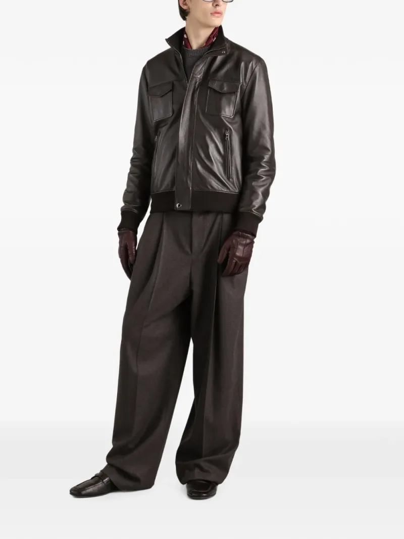 Dolce & Gabbana — Lambskin bomber jacket — Foto 2 di 5