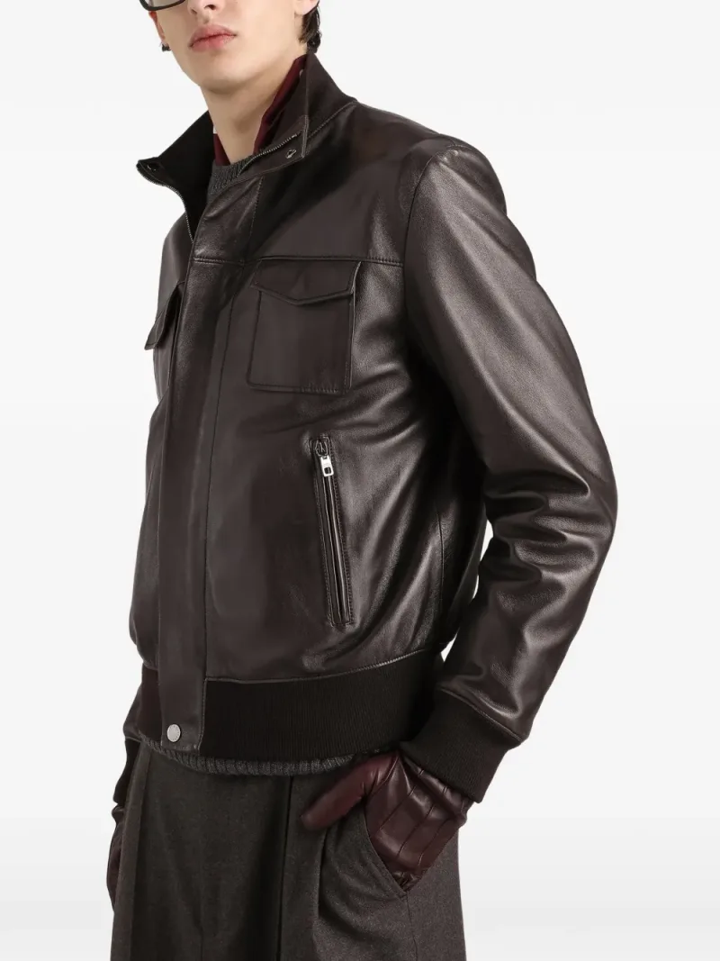 Dolce & Gabbana — Lambskin bomber jacket — Foto 4 di 5