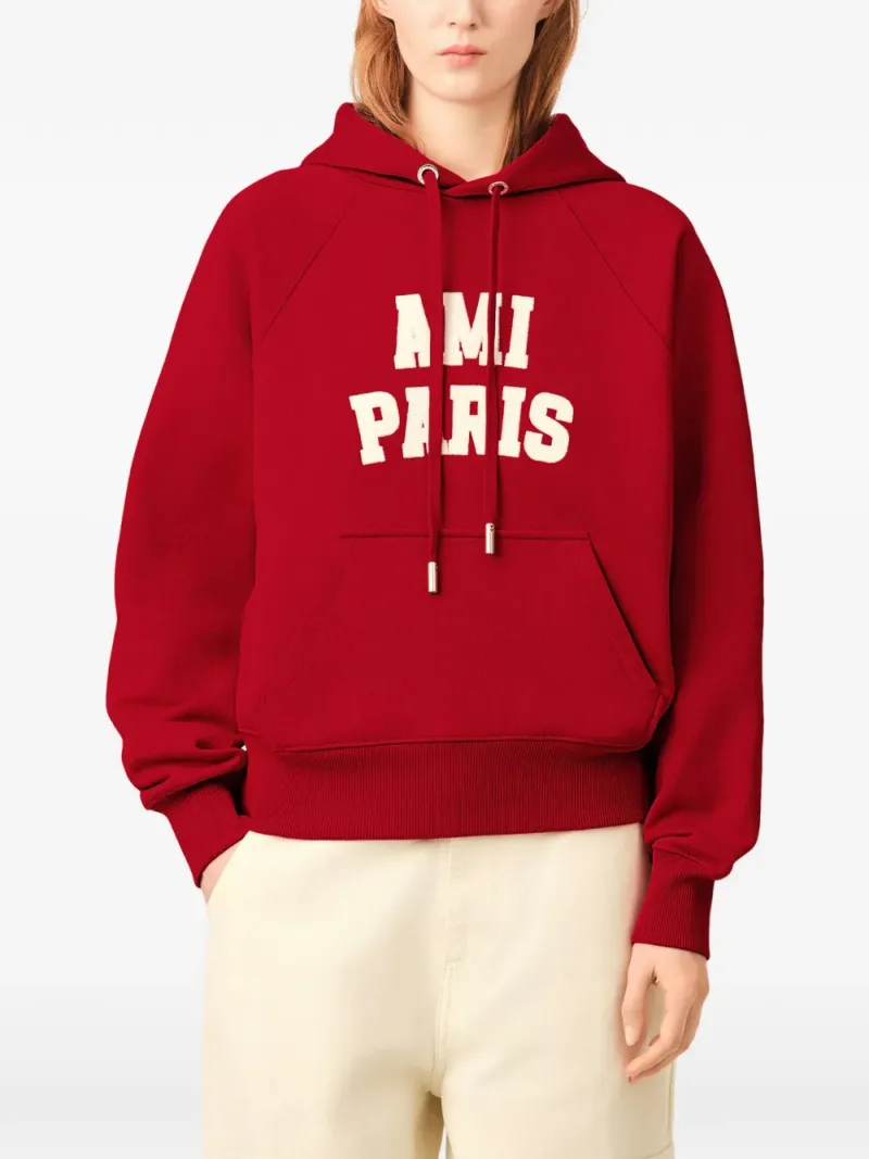 Ami Paris — Cotton hoodie with Ami Paris embroidery — Photo 4 of 5