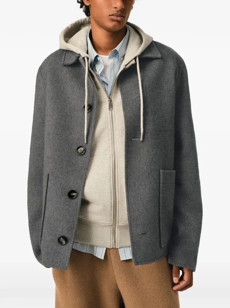 Ami Paris — Button-down wool and cashmere jacket — Photo 4 of 5