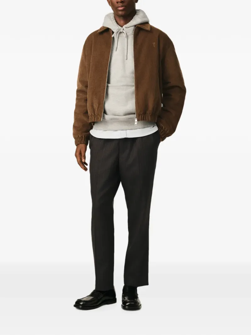 Ami Paris — Elasticated-waist striped wool trousers — Foto 2 di 5