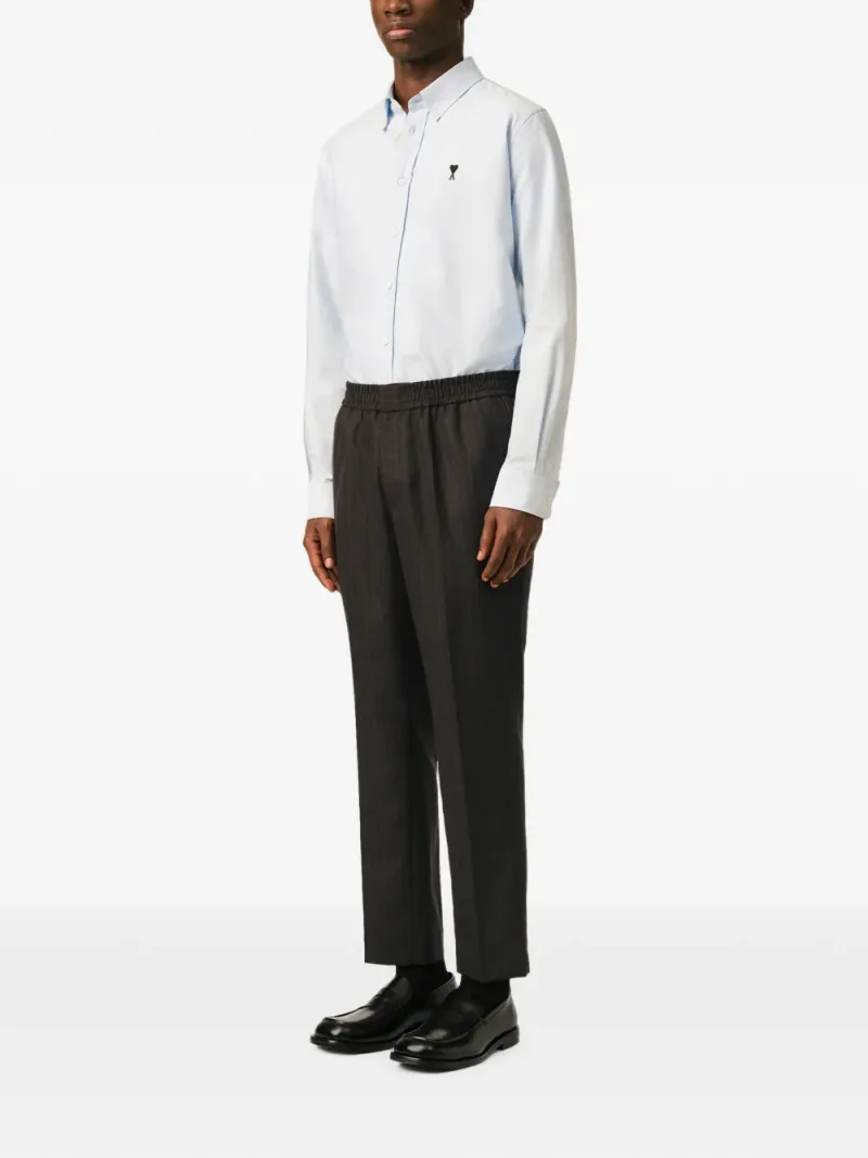 Ami Paris — Elasticated-waist striped wool trousers — Foto 3 di 5