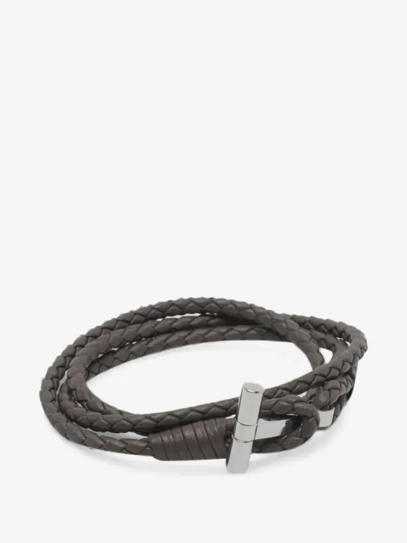 Tom Ford — Bracciale Intrecciato in pelle — Foto 3 di 3