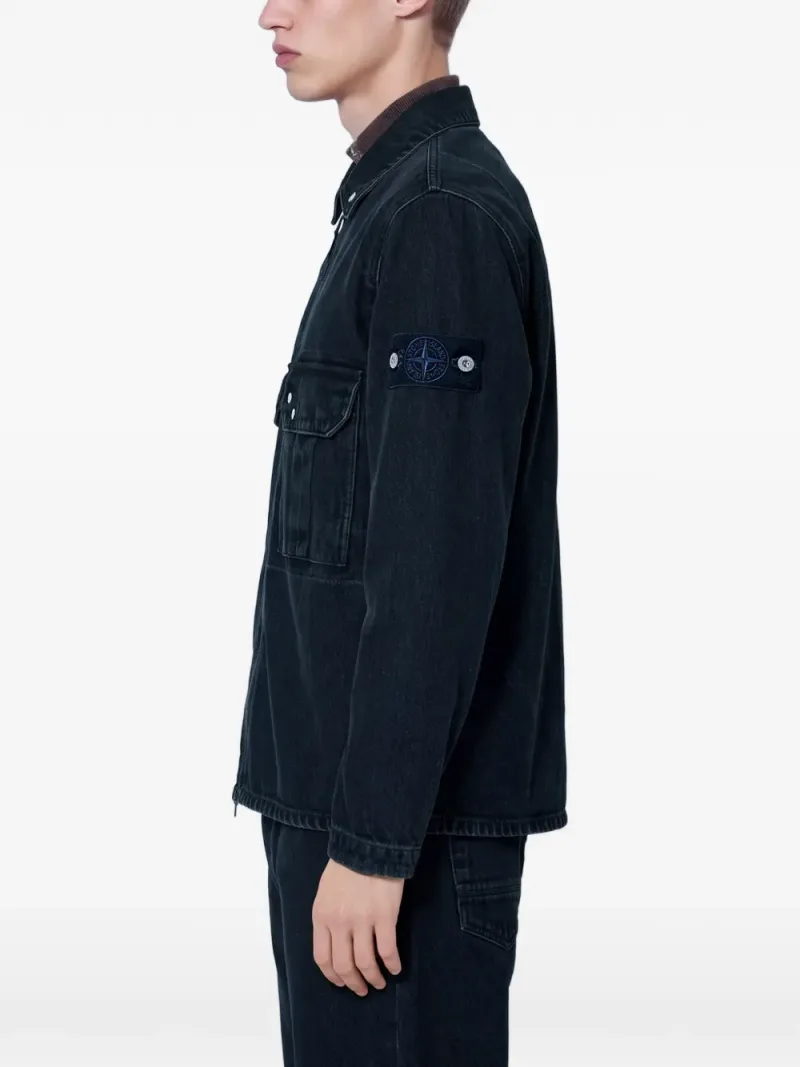 Stone Island — Рубашка на молнии с нашивкой-логотипом — Фото 2 из 4