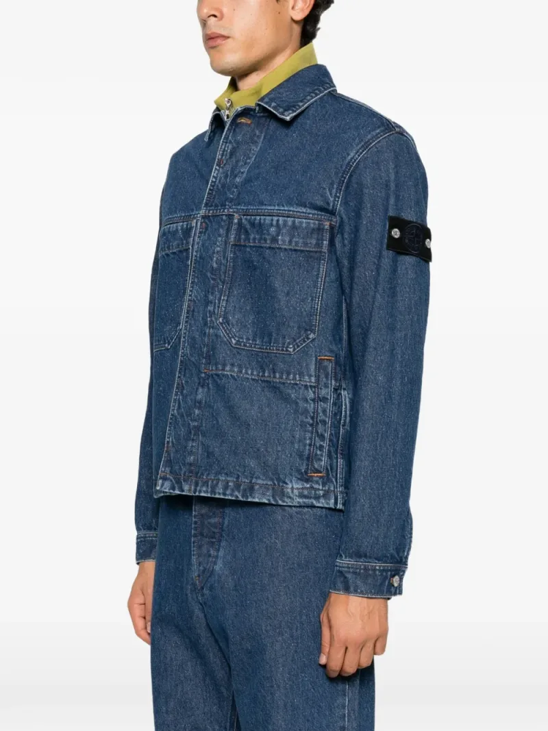 Stone Island — Logo-patch denim jacket — Photo 3 of 5