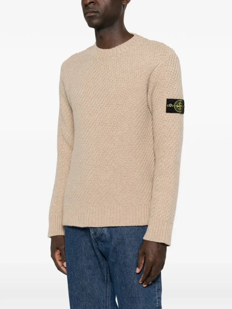Stone Island — Compass patch waffle-knit sweater — Photo 3 of 5