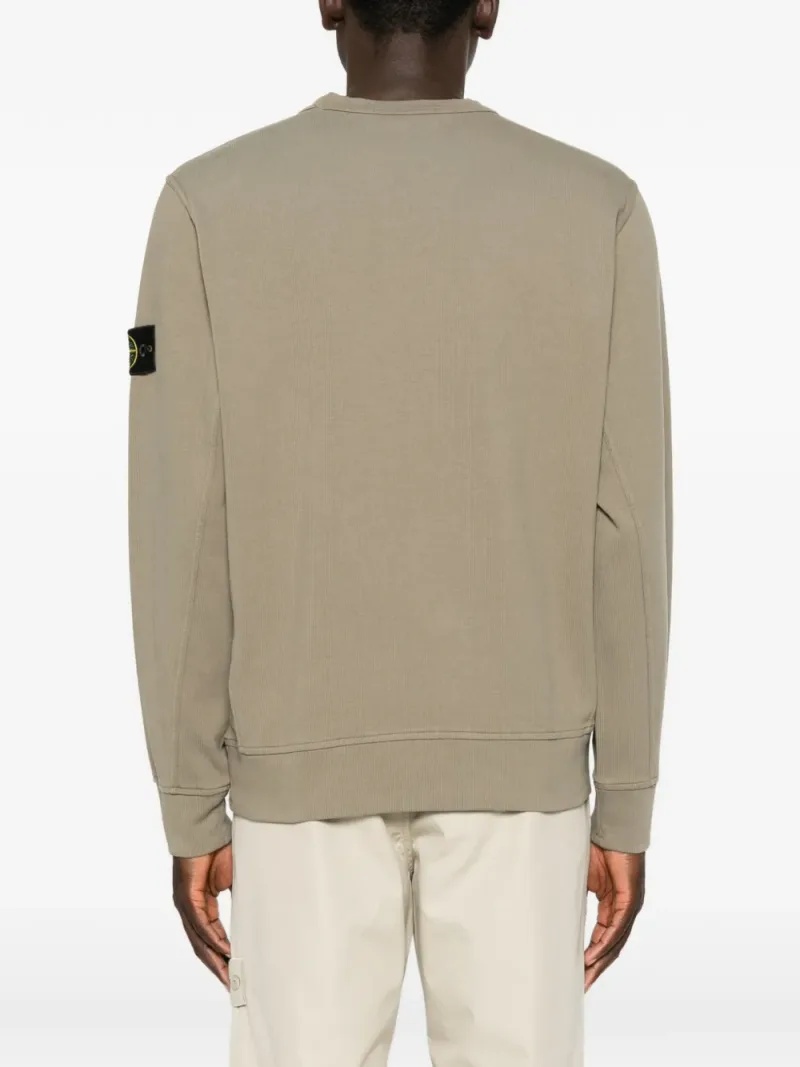 Stone Island — Organic cotton interlock regular fit crewneck sweatshirt — Foto 4 di 5