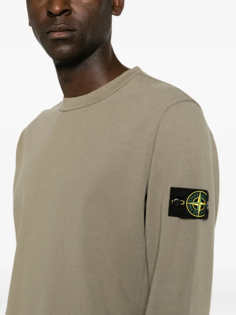 Stone Island — Organic cotton interlock regular fit crewneck sweatshirt — Foto 5 di 5