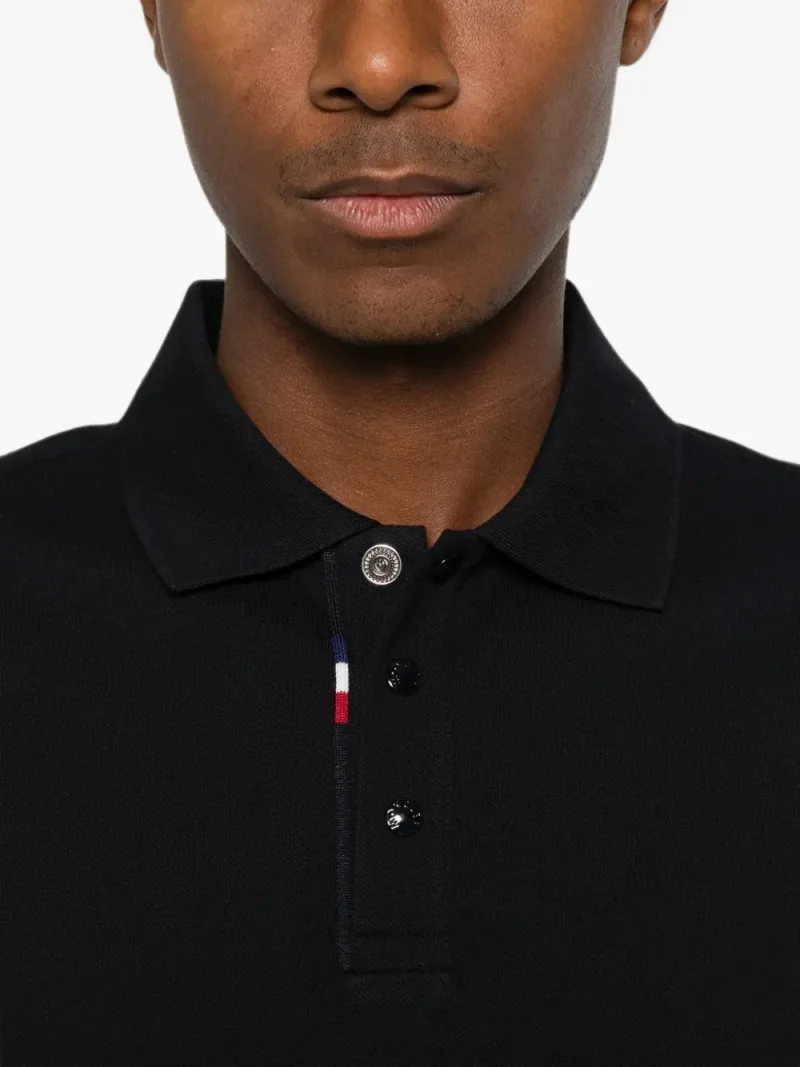 Moncler — logo-patch long-sleeve polo shirt — Foto 5 di 5