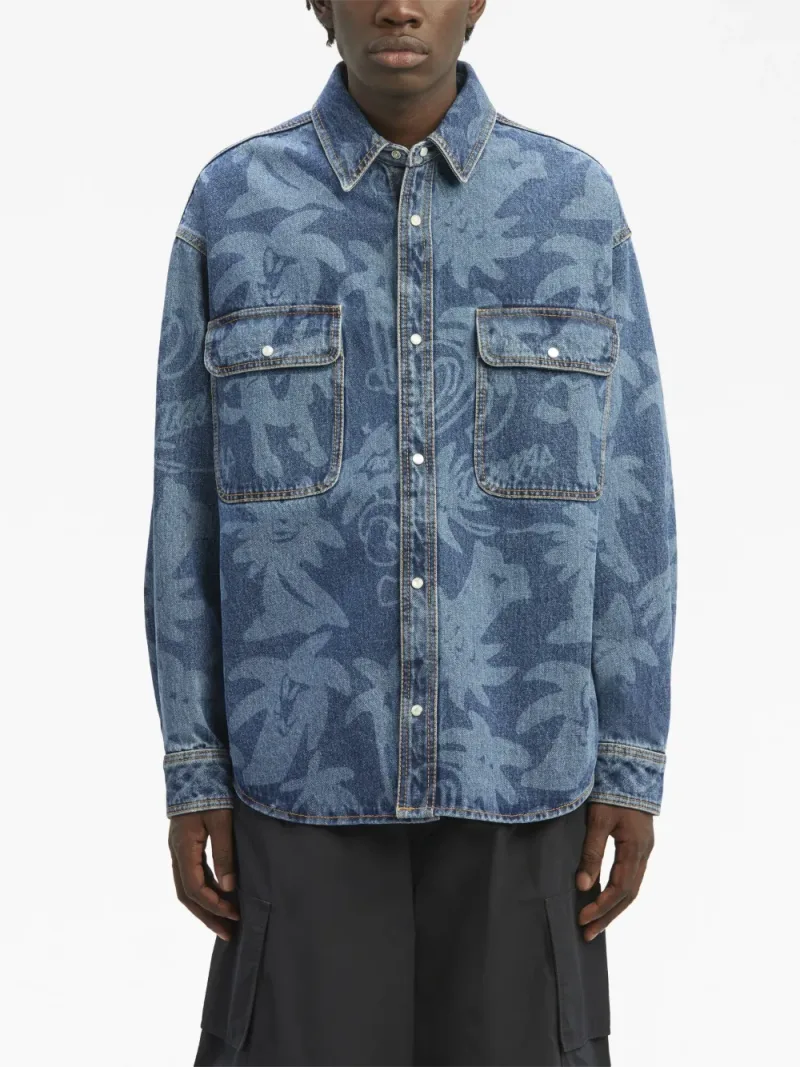 Palm Angels — Camisa vaquera Palmity con láser estampado — Foto 4 de 5