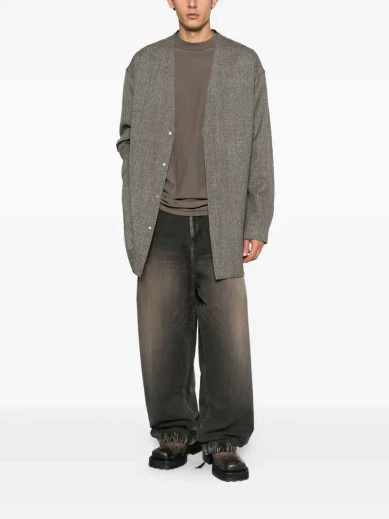 Rick Owens — Kragenloses Hemd mit Webriemen — Foto 2 von 4