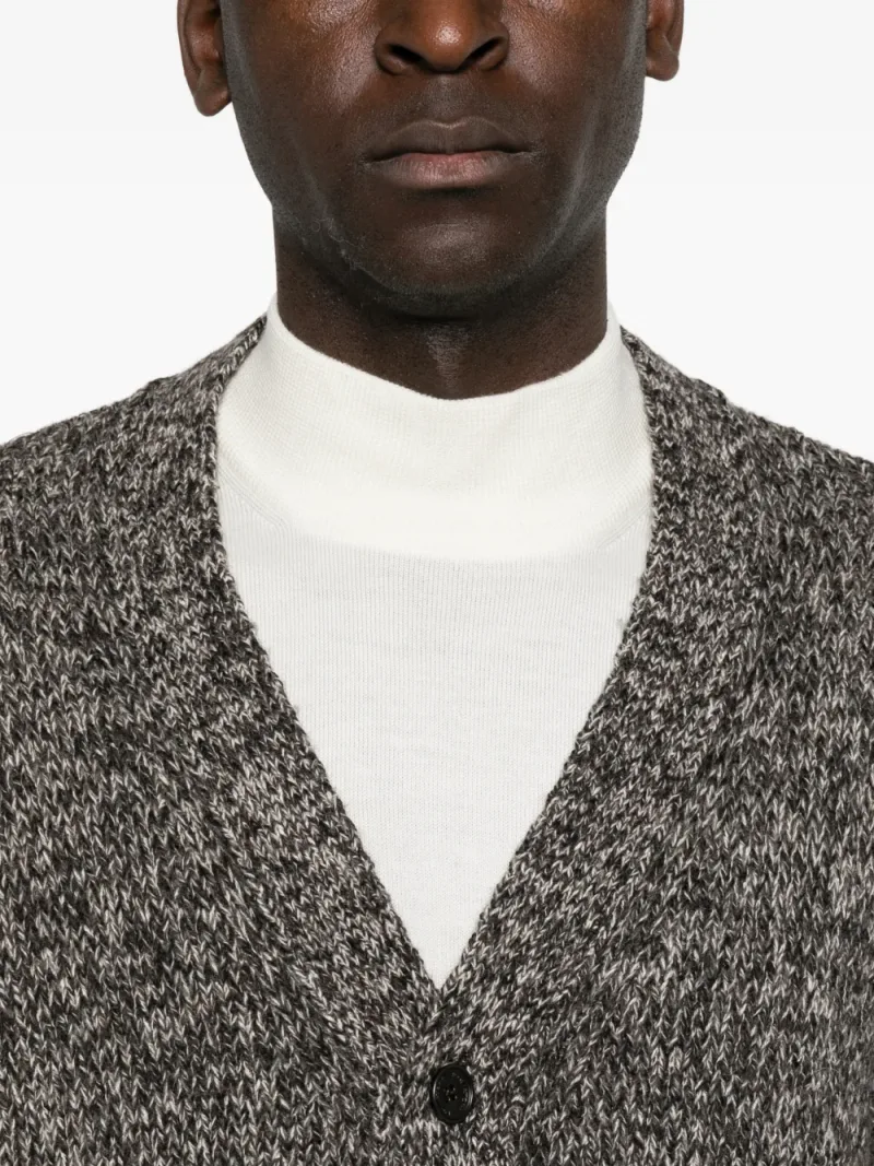 Tagliatore — Stoten marl-knit V-neck cardigan — Photo 5 of 5