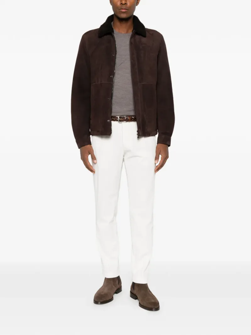 Tagliatore — Giacca in pelle scamosciata con collo in shearling — Foto 2 di 5