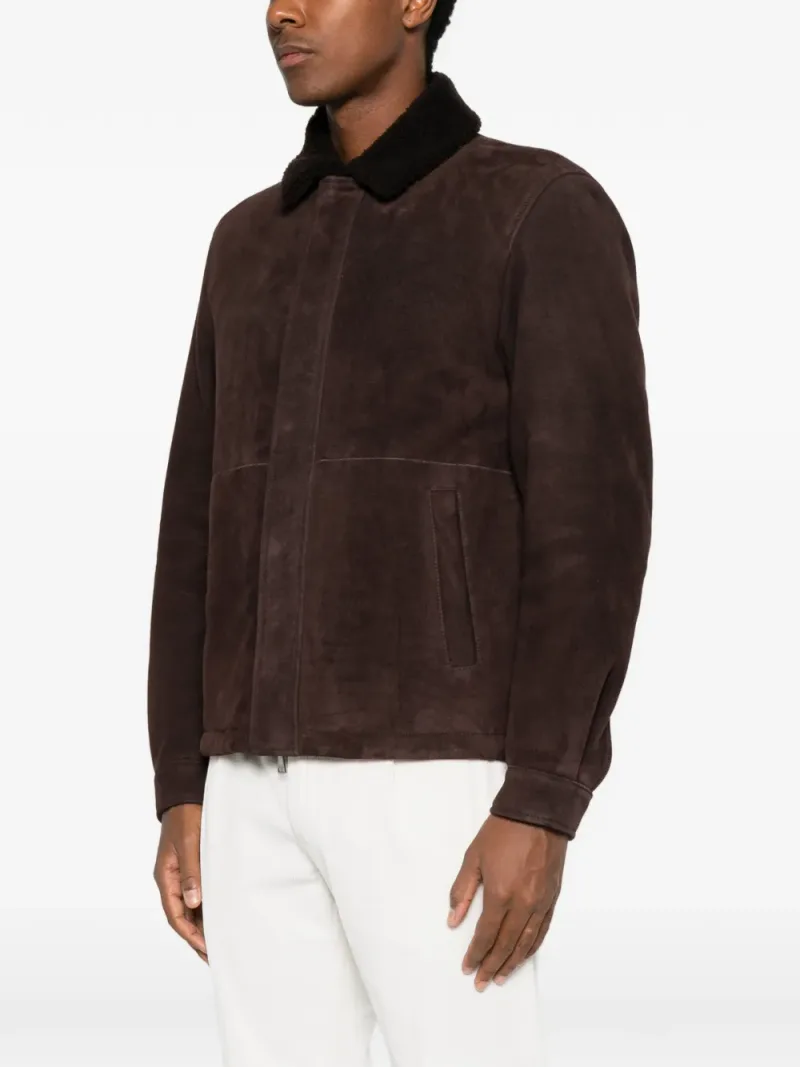 Tagliatore — Giacca in pelle scamosciata con collo in shearling — Foto 3 di 5