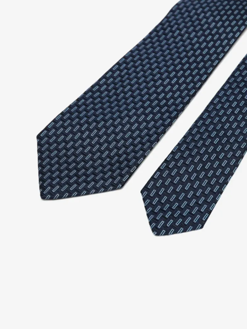 Kiton — Corbata de seda con motivo geométrico — Foto 2 de 2