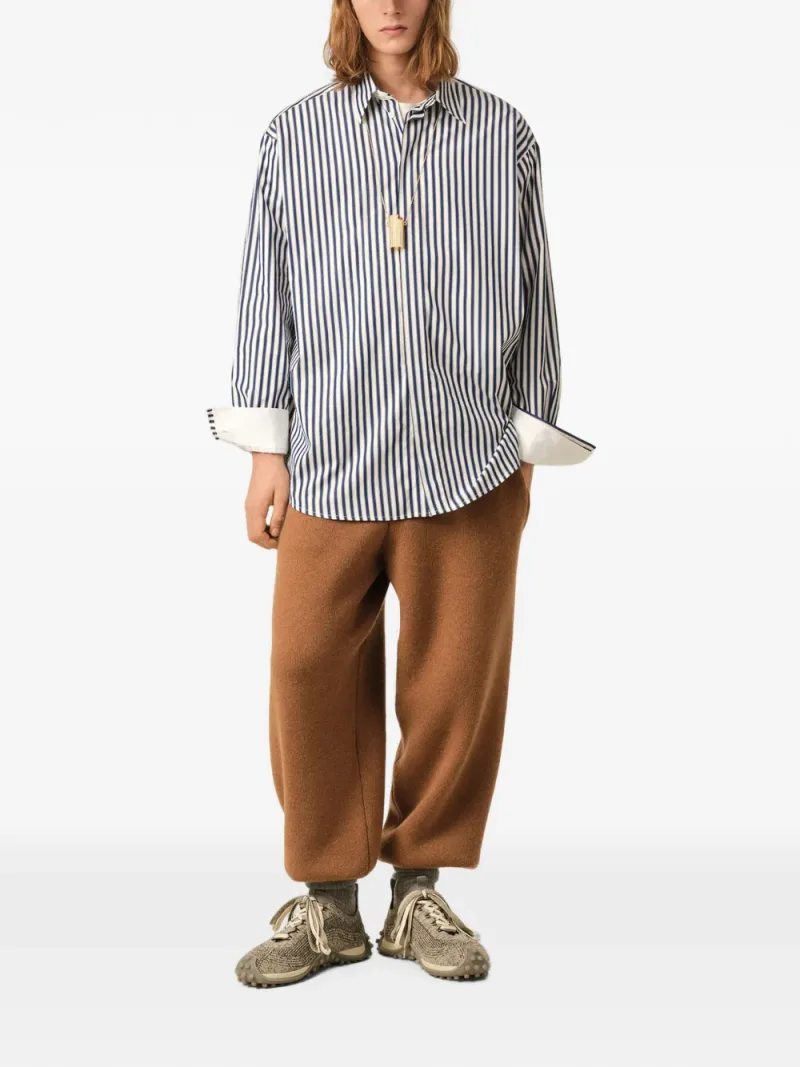 Ami Paris — Large striped cotton shirt with removable collar — Photo 2 of 5