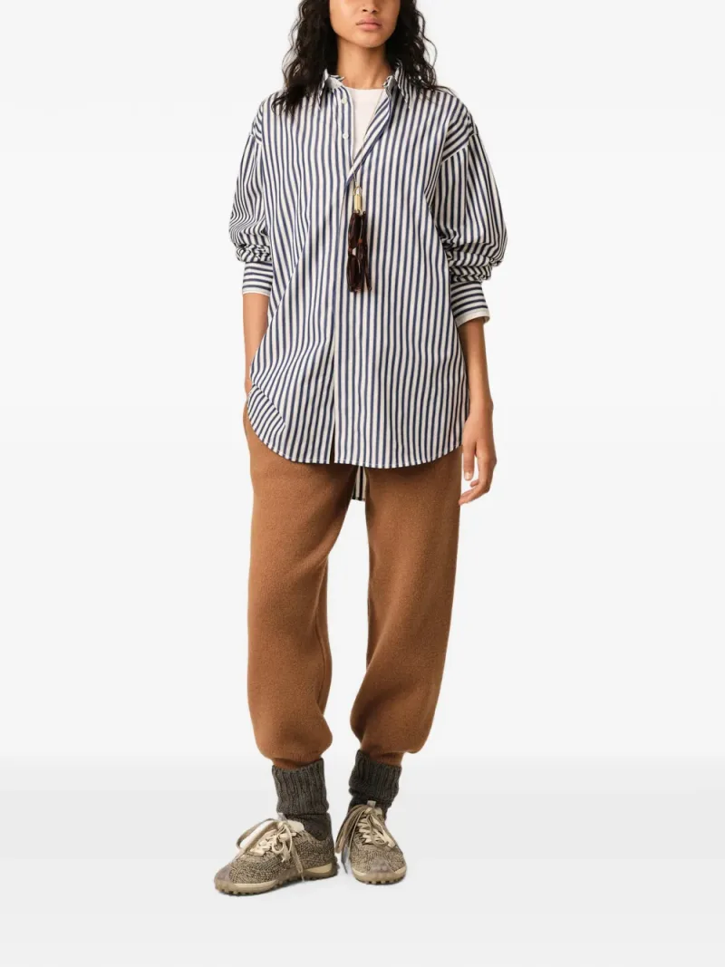 Ami Paris — Large striped cotton shirt with removable collar — Photo 3 of 5
